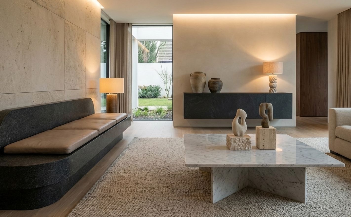 Custom-Designed Stone Furniture And Decorative Elements